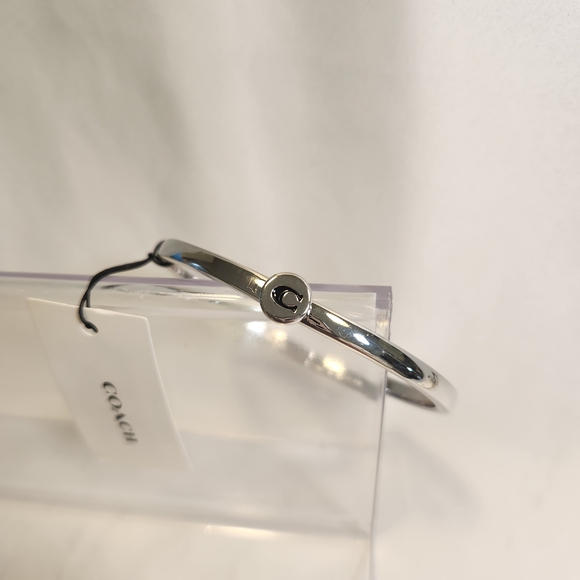 Coach Silver Toned Plated Bangle Bracelet NWT With Coach Dust Bag - Picture 3 of 5